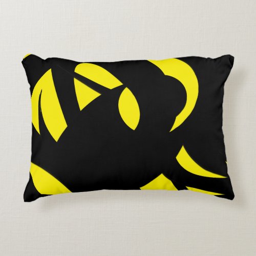 Contemporary Modern Yellow  Black  Accent Pillow