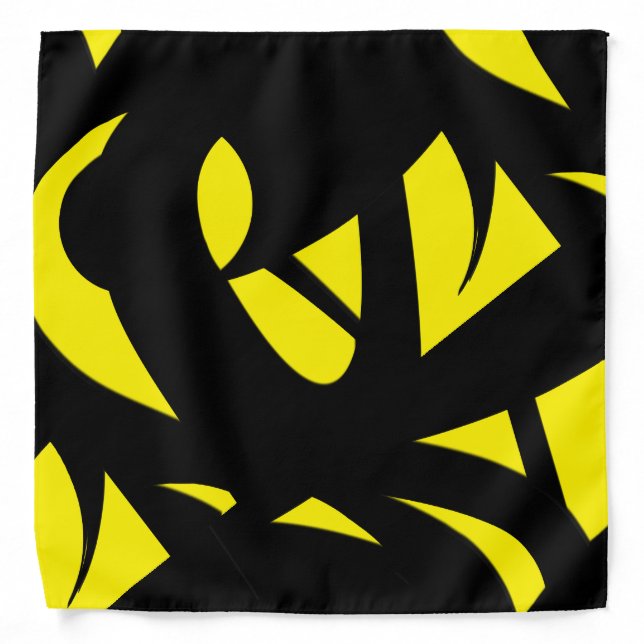 Contemporary Modern Yellow / Black  Bandana (Front)