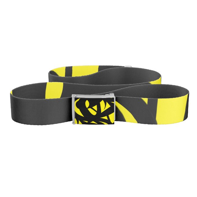 Contemporary Modern Yellow / Black  Belt (Zig-Zag)