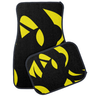 Contemporary Modern Yellow / Black  Car Floor Mat