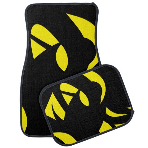 Contemporary Modern Yellow  Black  Car Floor Mat