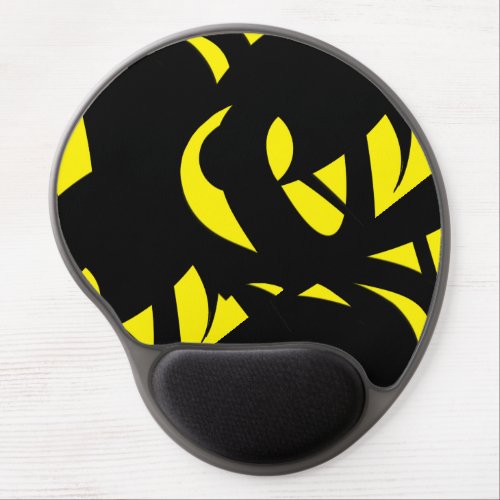 Contemporary Modern Yellow  Black  Gel Mouse Pad