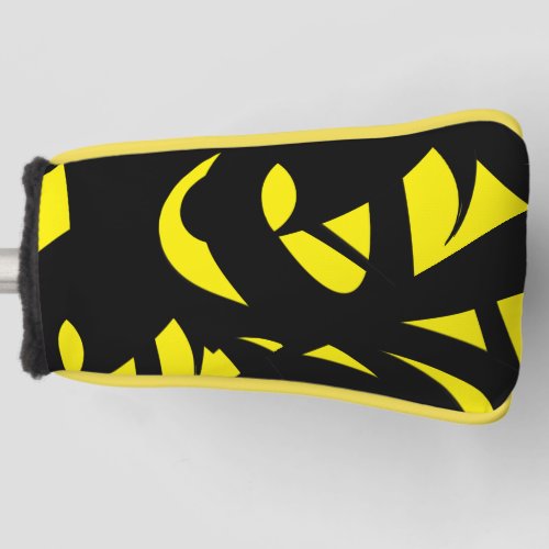 Contemporary Modern Yellow  Black  Golf Head Cover