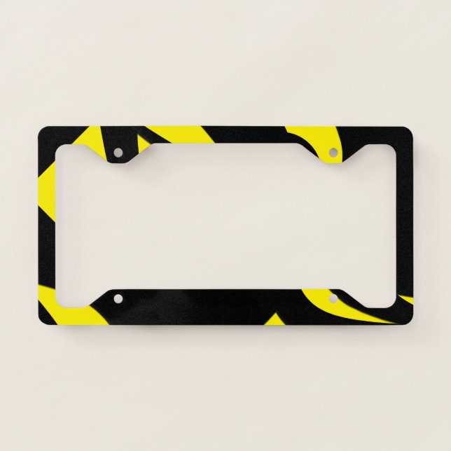 Contemporary Modern Yellow / Black  License Plate Frame (Front)