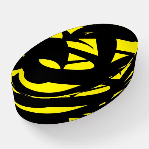 Contemporary Modern Yellow  Black  Paperweight
