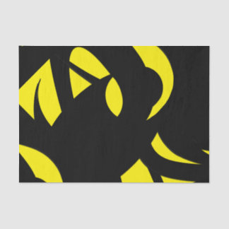 Contemporary Modern Yellow / Black  Tissue Paper