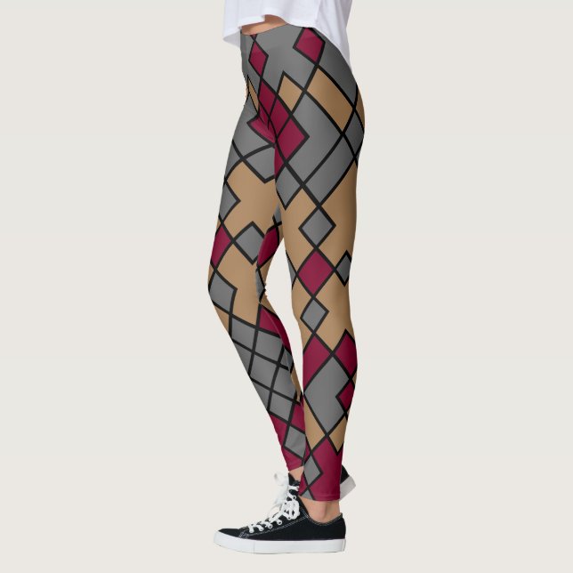 Contemporary Modernist Abstract Geometric art Leggings (Left)