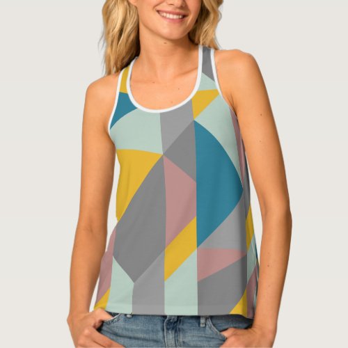 Contemporary Modernist Geometry Art Earthy Colors Tank Top