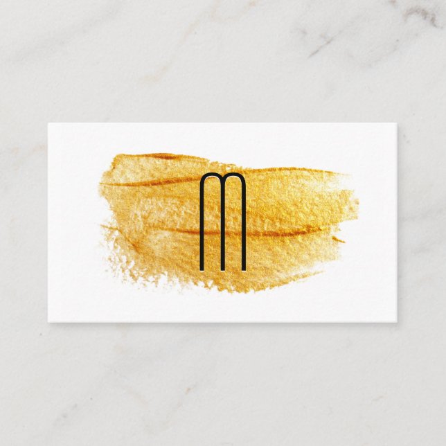Contemporary Monogram | Art Brushed Business Card (Front)