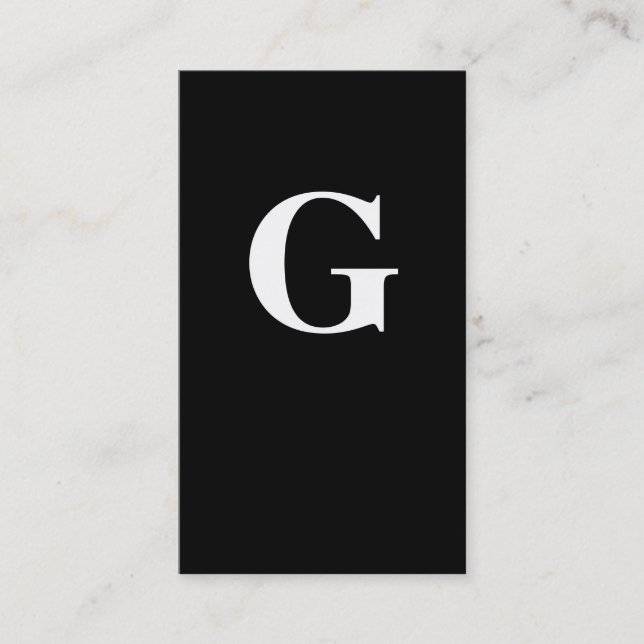 Contemporary Monogram / Black & White Business Card (Front)