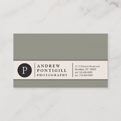 Customizable Contemporary Monogram Business Card