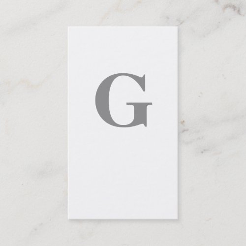 Contemporary Monogram  Gray  White Business Card