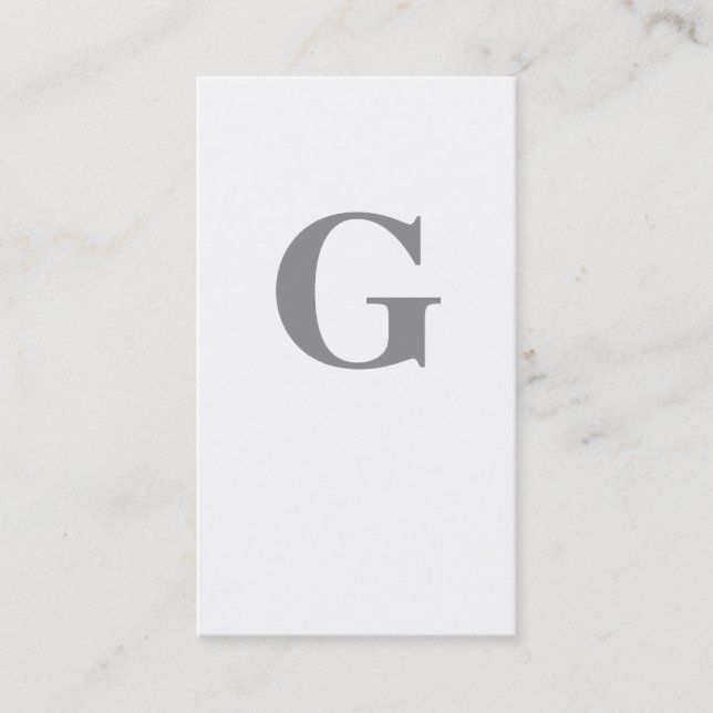 Contemporary Monogram / Gray & White Business Card (Front)