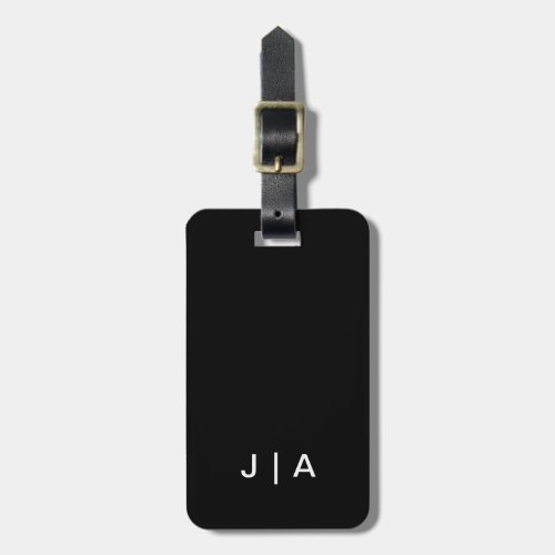 Contemporary Monogram Luggage Tag in Black  White