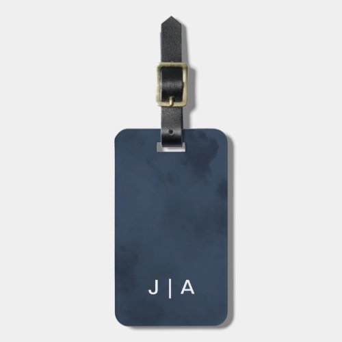 Contemporary Monogram Luggage Tag in White  Black