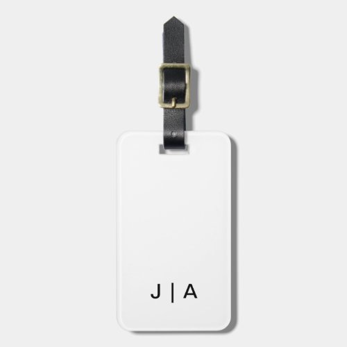 Contemporary Monogram Luggage Tag in White  Black