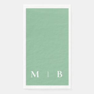 Contemporary Monogram Summer Green Wedding Paper Guest Towels