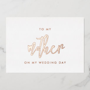 Contemporary Mother wedding day rose gold card
