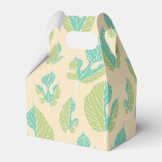 Contemporary Mulberry Leaves Pattern Favor Box (Back Side)