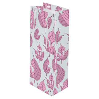 Contemporary Mulberry Leaves Pattern Wine Gift Bag