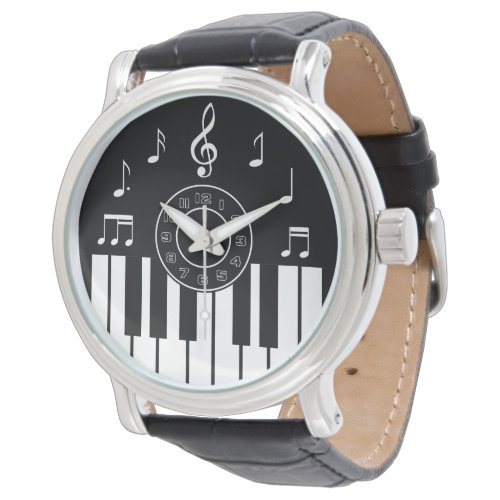 Contemporary music design in black and white watch