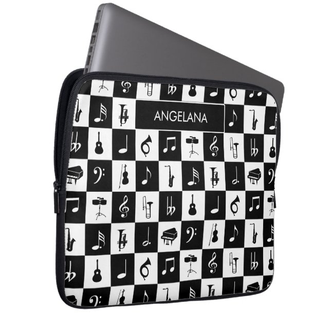 Contemporary music design laptop sleeve (Front Right)