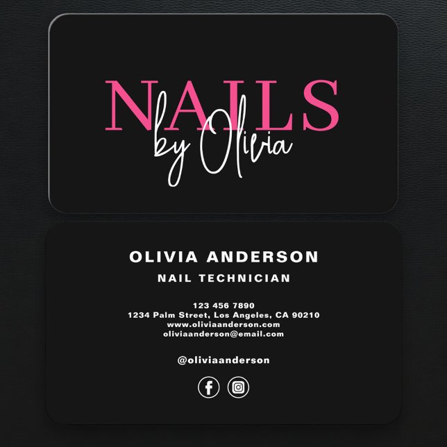 Contemporary Nail Salon Business Card (Creator Uploaded)