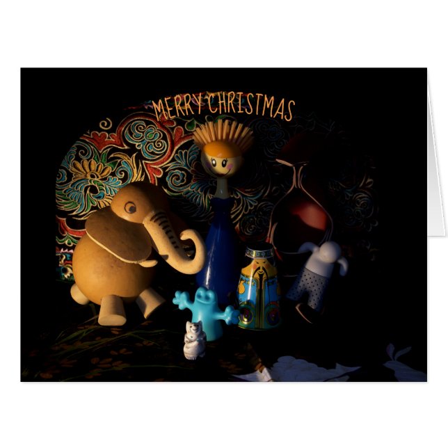 Contemporary Nativity Merry Christmas Big Greeting (Front Horizontal)
