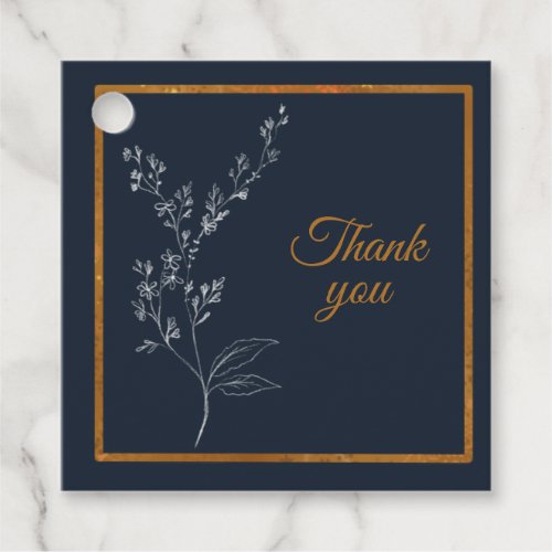Contemporary Navy and Gold Favor Tags