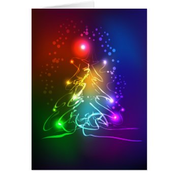 Contemporary Neon Christmas Tree Card 