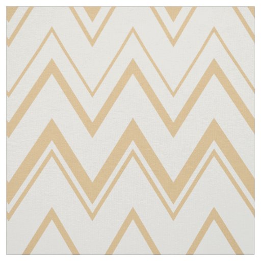 Contemporary neutral gold  white chevron pattern fabric