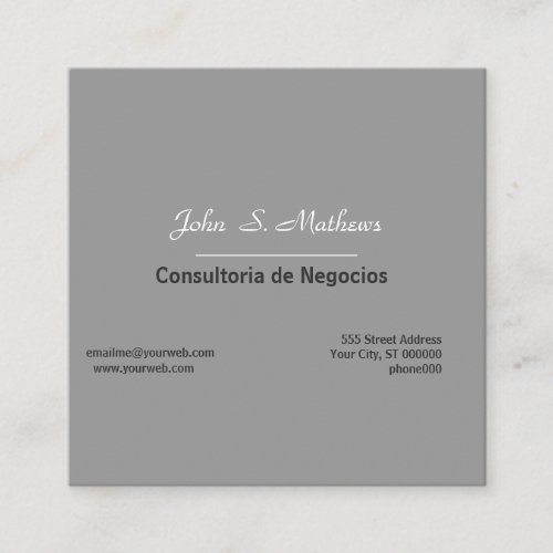 Mod Minimalist Plain Gray Business Card
