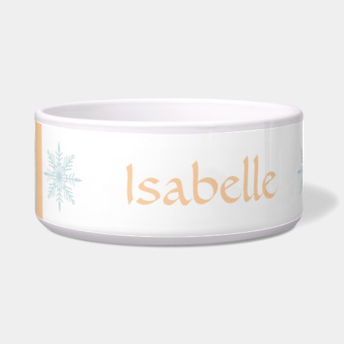 Contemporary Neutrals  Snowflakes Personalized Bowl