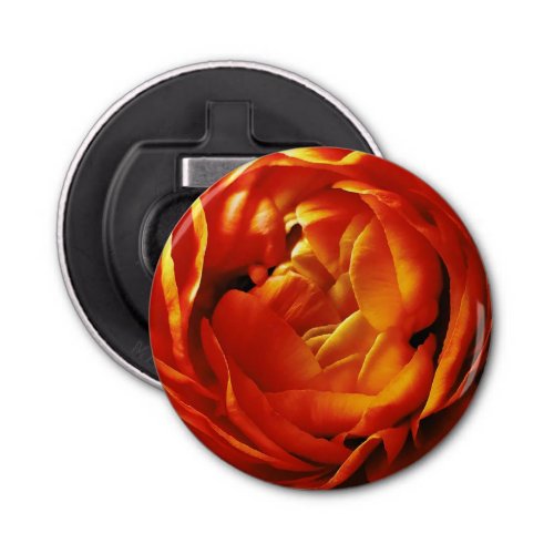 Contemporary Orange Floral Photography Bottle Opener