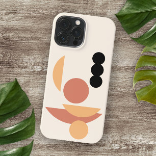 Contemporary Orange Red Sun Black Moon Circles Art iPhone 15 Pro Max Case