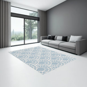 Contemporary Pale Blue Geometric Pattern Rug