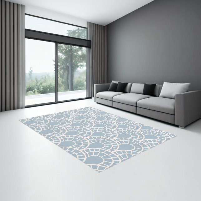 Contemporary Pale Blue Geometric Pattern Rug (Insitu (Indoor 3))