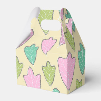Contemporary Pastel Oak Leaves Pattern Favor Box