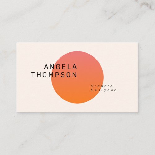 Contemporary pastel pink orange circle gradient business card