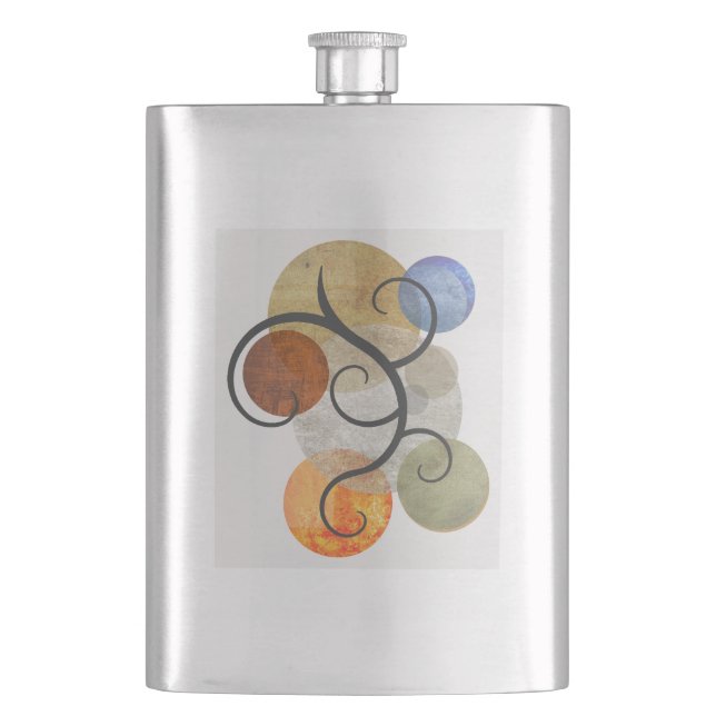 Contemporary Patterned Circles Flask (Front)