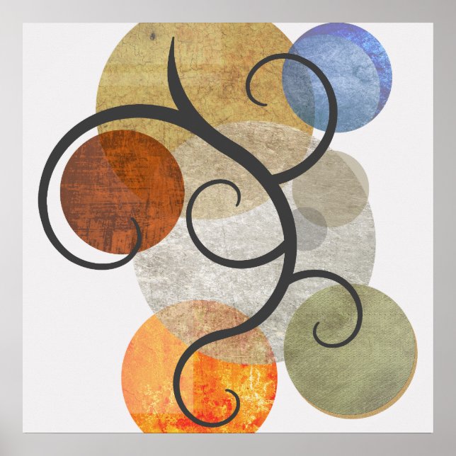Contemporary Patterned Circles Poster (Front)