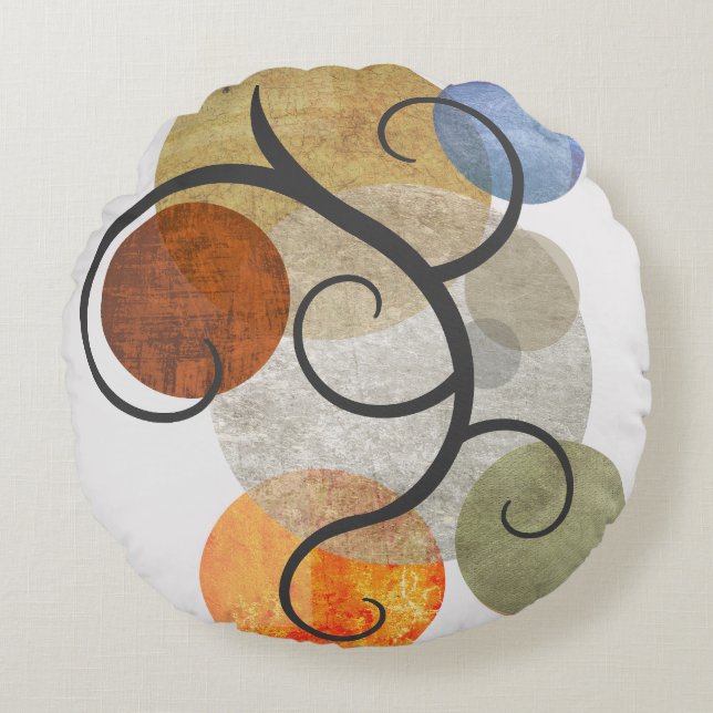 Contemporary Patterned Circles Throw Pillow (Front)