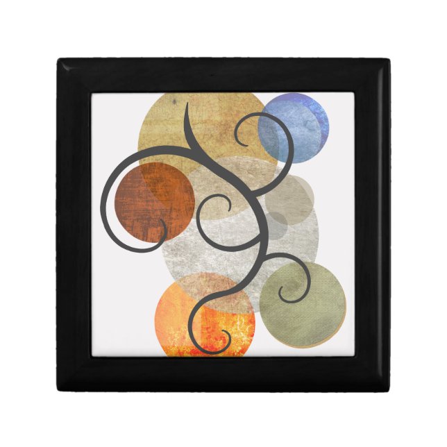 Contemporary Patterned Circles Throw Pillow Gift Box (Front)