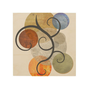 Contemporary Patterned Circles Wood Wall Art