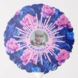 Contemporary Peonies Floral 5Th Birthday Balloon