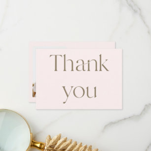 Contemporary  Photo Blush Wedding Thank You Card