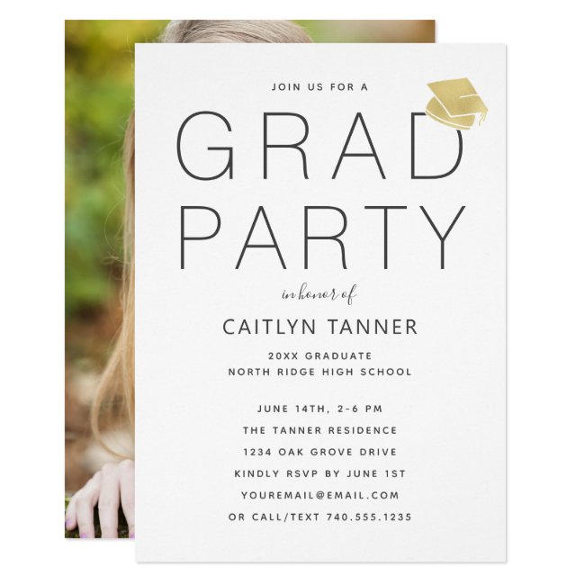 Contemporary Photo Graduation Party Invitation