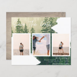 Contemporary Photo Save Dates Engagement
