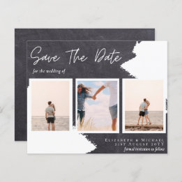 Contemporary Photo Save Dates Engagement