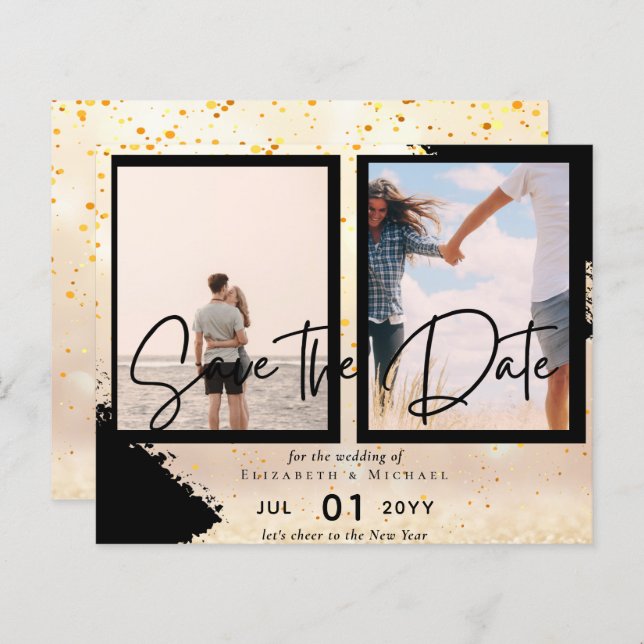 Contemporary Photo Save Dates Engagement  (Front/Back)